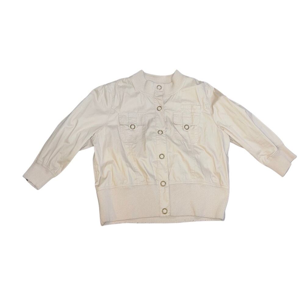 Zenobia Lightweight Button bomber Jacket 3/4 Sleeves Size 2XL Casual Streetwear